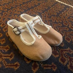 Tan Canvas Mary Jane shoes, brand- small lot, size 9